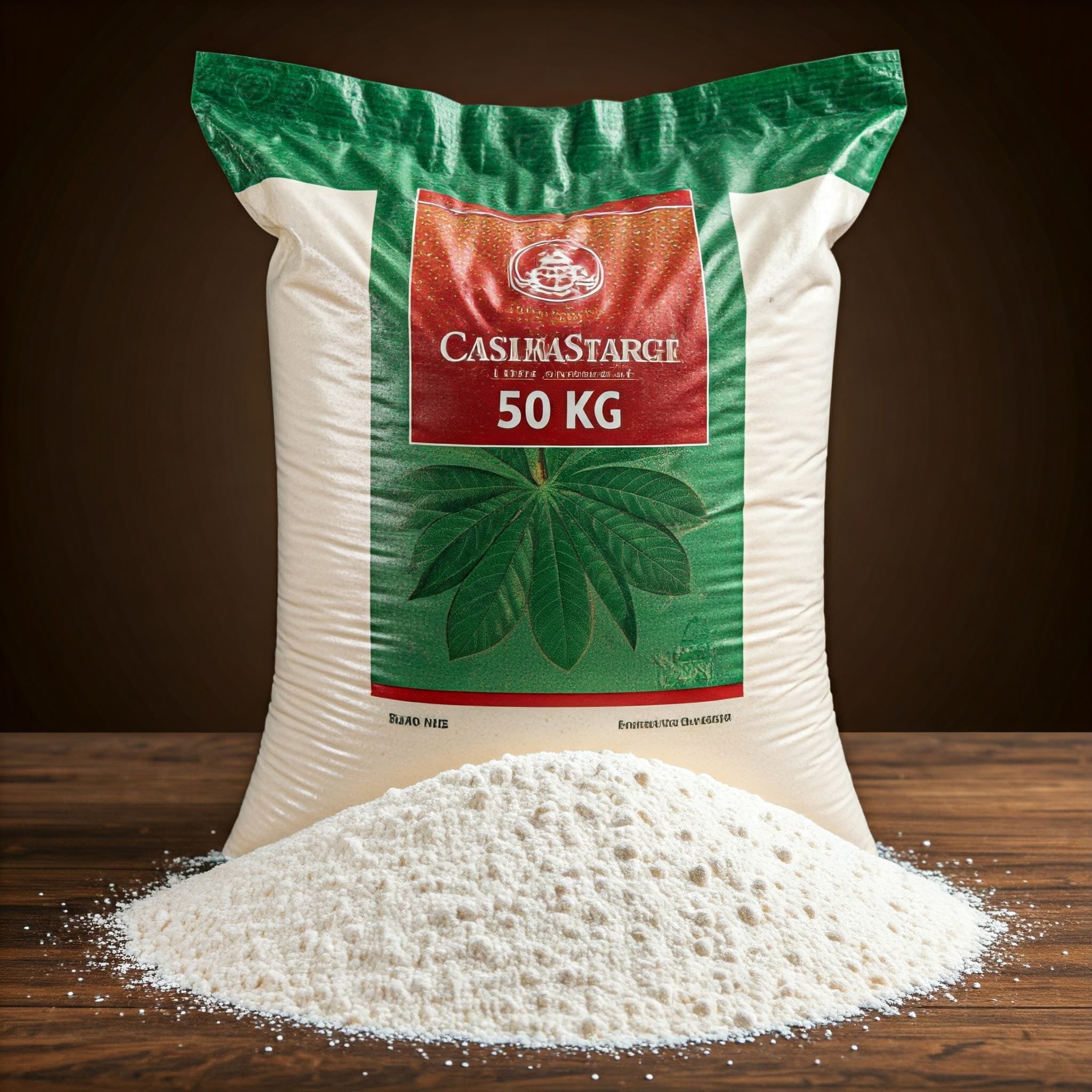 Um saco de polvilho de mandioca (Imagem gerada por IA)