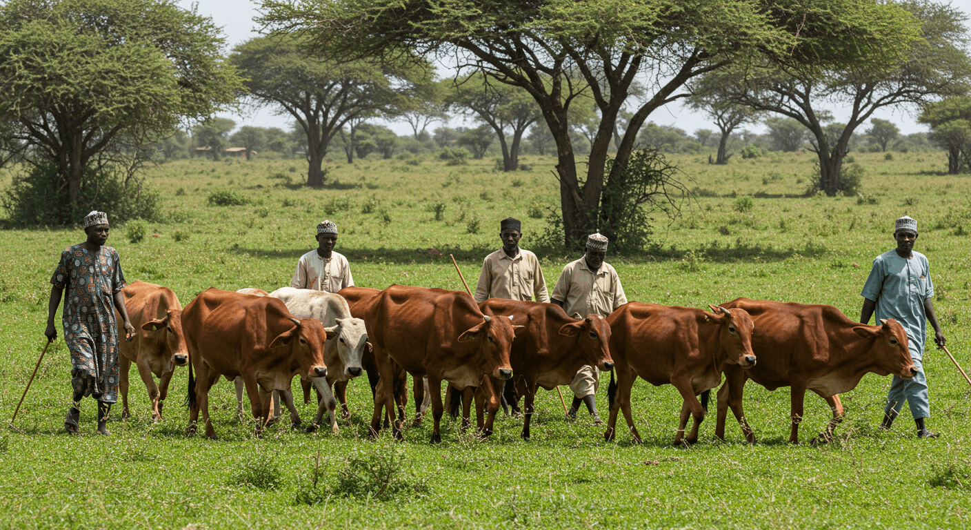Peternakan sapi di Namibia (gambar yang dihasilkan oleh AI)