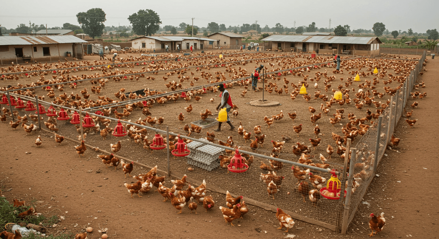 Peternakan ayam di Nigeria (gambar yang dihasilkan oleh AI)